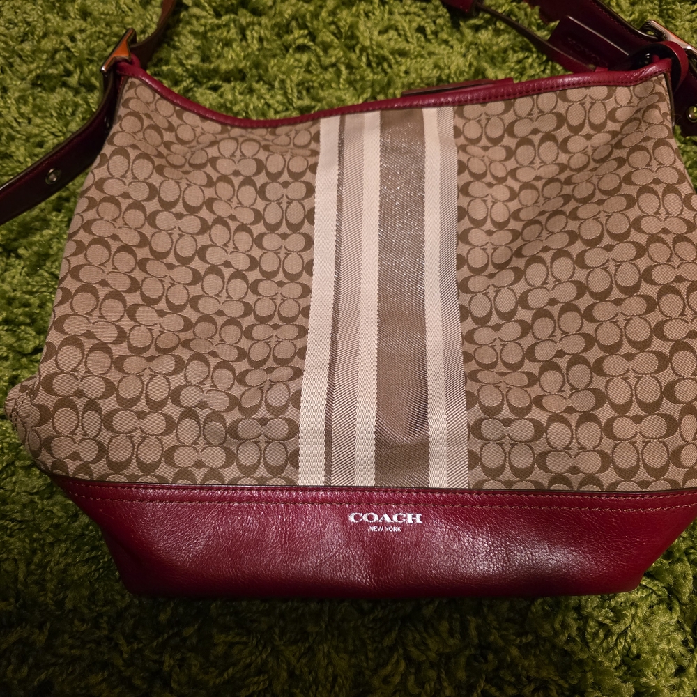 Coach Signature Stripe Legacy Purse